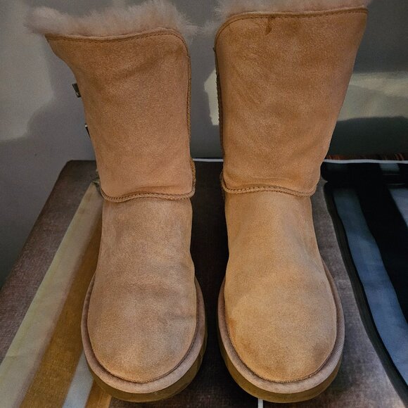 Ugg Marciela II Genuine Shearling Chestnut Brown Suede Boot - Picture 3 of 7